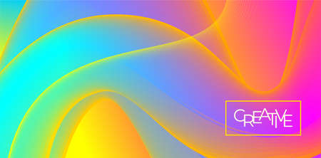 Color gradient, futuristic background. Element of modern design wallpaper, background, packaging. Bright color lines, abstract shapes, dots. Background in minimalist style.のイラスト素材