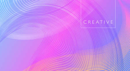 Color geometric gradient, futuristic background. Element of modern design wallpaper, background, packaging. Bright color lines, abstract shapes, dots. Background in minimalist style.のイラスト素材