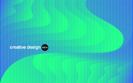 Color geometric gradient, futuristic background. Element of modern design wallpaper, background, packaging. Bright color lines, abstract shapes, dots. Background in minimalist style.のイラスト素材