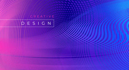 Color geometric gradient, futuristic background. Element of modern design wallpaper, background, packaging. Bright color lines, abstract shapes, dots. Background in minimalist style.のイラスト素材