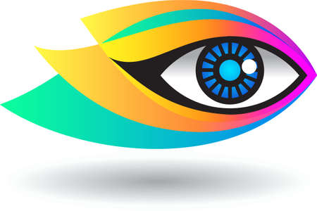 Creative Eye Logo design vector template. Colorful media icon. Vision Logotype concept idea.のイラスト素材