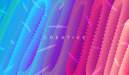 Color geometric gradient, futuristic background. Element of modern design wallpaper, background, packaging. Bright color lines, abstract shapes, dots. Background in minimalist style.のイラスト素材