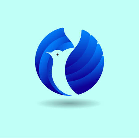 Bird Logo abstract design vector template. Flying bird logotype concept icon.のイラスト素材