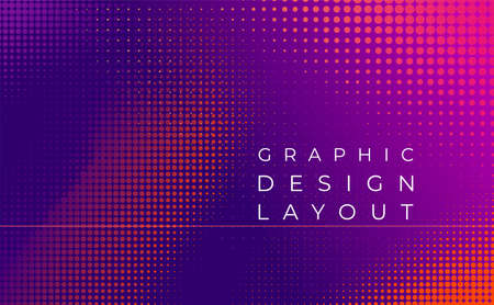 Color geometric gradient, futuristic background. Element of modern design wallpaper, background, packaging. Bright color lines, abstract shapes, dots. Background in minimalist style.のイラスト素材