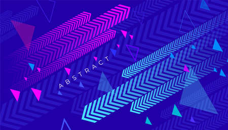 Color geometric gradient, futuristic background. Element of modern design wallpaper, background, packaging. Bright color lines, abstract shapes, dots. Background in minimalist style.のイラスト素材
