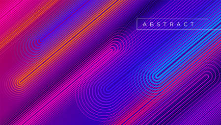 Color geometric gradient, futuristic background. Element of modern design wallpaper, background, packaging. Bright color lines, abstract shapes, dots. Background in minimalist style.のイラスト素材