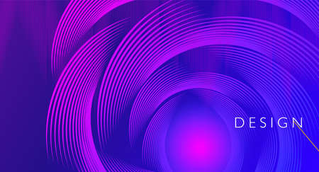 Color geometric gradient, futuristic background. Element of modern design wallpaper, background, packaging. Bright color lines, abstract shapes, dots. Background in minimalist style.のイラスト素材