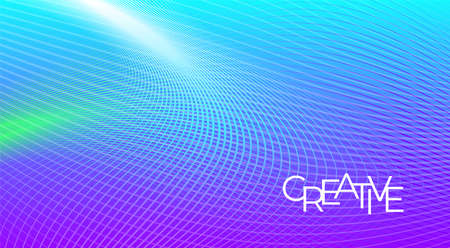 Color geometric gradient, futuristic background. Element of modern design wallpaper, background, packaging. Bright color lines, abstract shapes, dots. Background in minimalist style.のイラスト素材