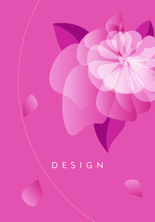 Vector background with pink flowers, creative design for greeting card or wedding cards.のイラスト素材