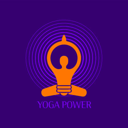 Abstract Yoga ideas concept man and idea bulb.のイラスト素材