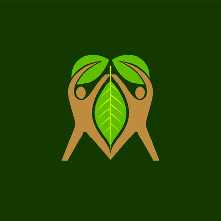 people & nature balance, eco lifestyle concept vector icon. healthy growth Concept.のイラスト素材