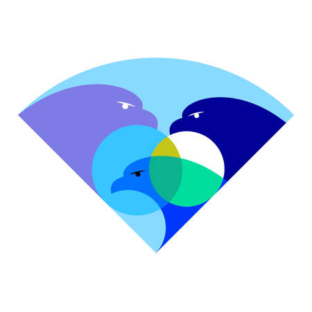 Stylized eagle template design. Vector illustration.のイラスト素材