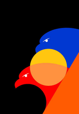 Stylized eagle template design. Vector illustration.のイラスト素材