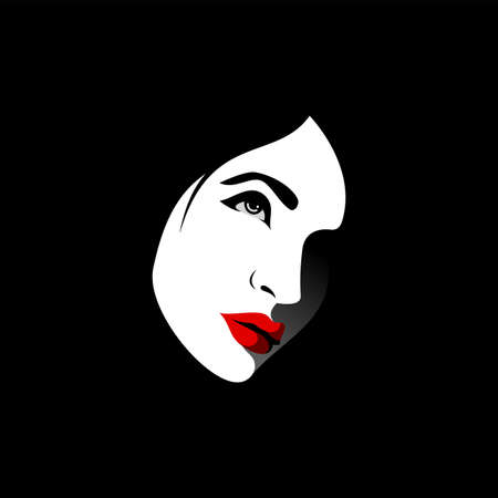 Creative Woman's face, Illustration, Vector graphicのイラスト素材