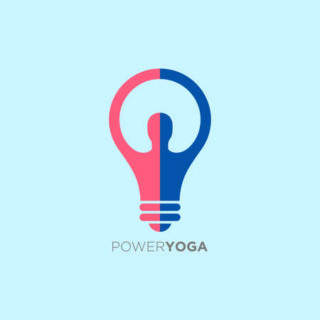 Abstract Yoga ideas concept man and idea bulb.のイラスト素材