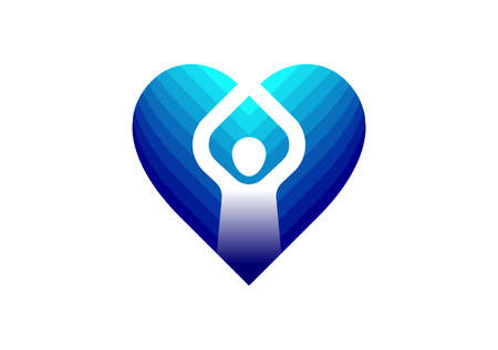 Icon of kindness and charity, Hands and heart.のイラスト素材