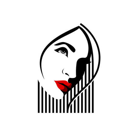 Creative Woman's face, Illustration, Vector graphicのイラスト素材