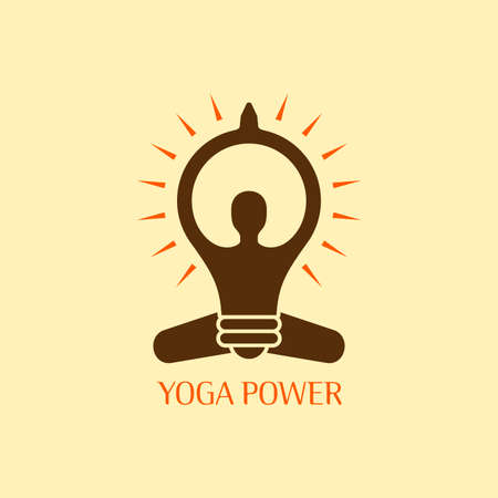 Abstract Yoga ideas concept man and idea bulb.のイラスト素材