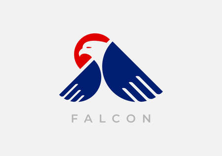 Stylized eagle template design. Vector illustration.のイラスト素材
