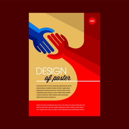 Vector illustration of hands reaching to each other. Poster Design Layoutのイラスト素材