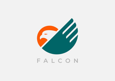 Stylized eagle template design. Vector illustration.のイラスト素材