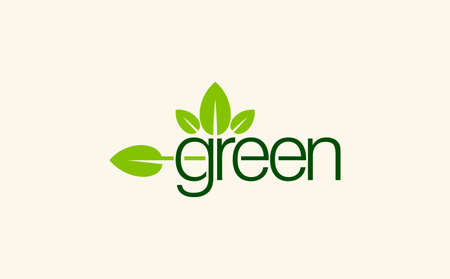 Green Concept with green fonts and leafのイラスト素材