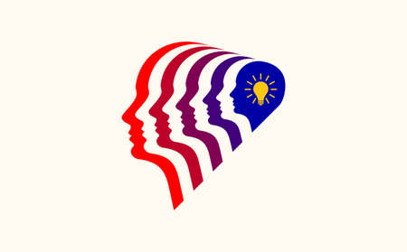 Idea concept with human head, Creative Vectorのイラスト素材