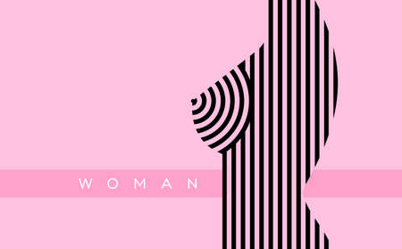 Elegant stylish female torso. Creative design for poster and layoutのイラスト素材