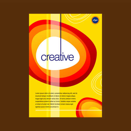 Orange & yellow Color Scheme Business Book Cover Design Template in A4. Can be adapt to Brochure, Annual Report, Magazine,Poster, Corporate Presentation, Portfolio, Flyer, Banner, Websiteのイラスト素材