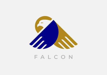 Stylized eagle template design. Vector illustration.のイラスト素材