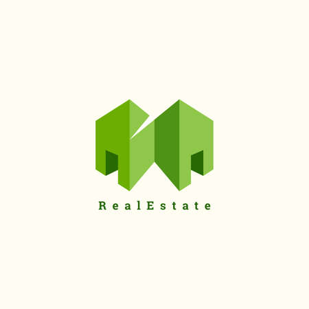 Real estate design template, Construction Architecture Building symbol vector.のイラスト素材