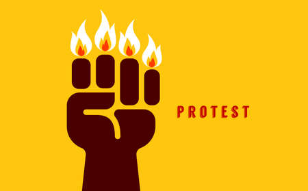 Creative concept of Human rights protest poster or design.のイラスト素材