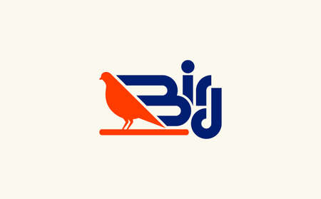 Bird with creative fonts style.のイラスト素材