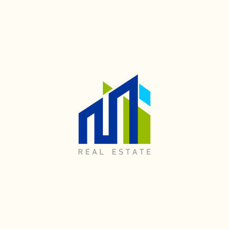 Real estate design template, Construction Architecture Building symbol vector.のイラスト素材