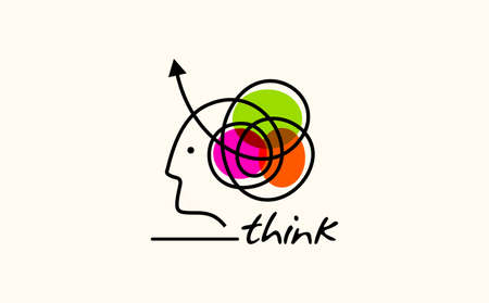 Human head thinking a new idea, Creative Concept.のイラスト素材