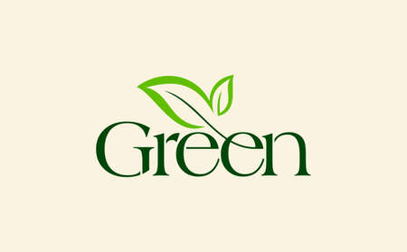 Green Concept with green fonts and leafのイラスト素材