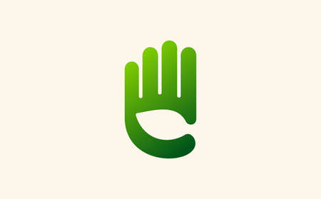 Vector sign environment friendly, hand and leaf. creative concept.のイラスト素材