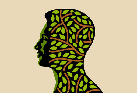 Human head a tree with leaves. environment friendly Vector