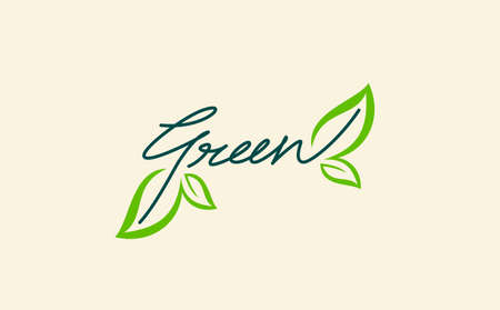 Green Concept with green fonts and leafのイラスト素材