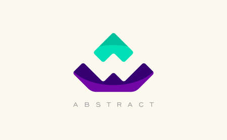 Outstanding professional elegant trendy awesome artistic colorful WA AW initial based Alphabet icon .のイラスト素材