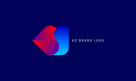 KS K S Letter Design with red blue color Vector Illustrationのイラスト素材