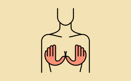 Creative concept of woman breast cancer awarenessのイラスト素材