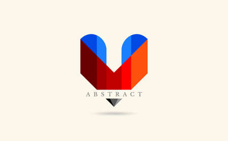 Initial , Letter MV, Initial MV, Triangel, colorful, Letter V, Letter VM, Initial VM, Colorful poly Overlay Design Template Elementのイラスト素材