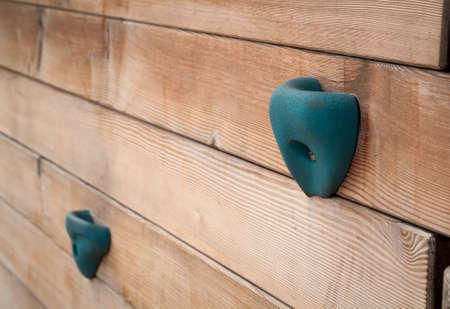 close-up photo of a small climbing wall for childrenの写真素材