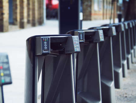 photo of cycle hire docking stations in London, UKの写真素材