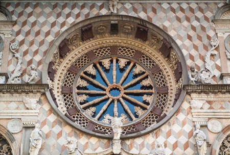 closeup photo of Cappella Colleoni, a 15th century church and mausoleum in Piazza del Duomo, Bergamoの写真素材