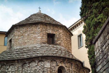 part of Basilica di Santa Maria Maggiore, an 8th century church in Bergamo, Italyの写真素材