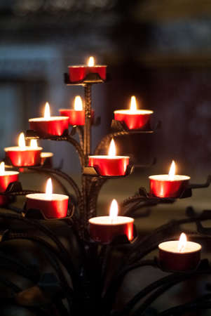 a candle tree photographed inside Cappella Colleoni in Bergamo, North Italyの写真素材