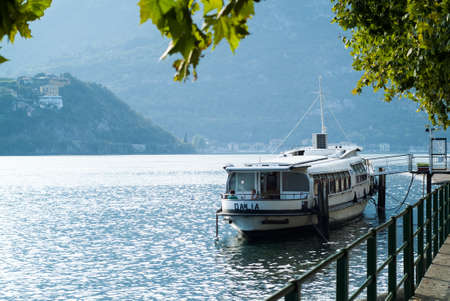 Lecco, Italy - September 1st, 2015: Boat Dalia parked near Lecco, Italy, photographed on September 1st, 2015.のeditorial素材