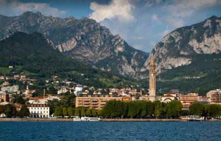 photo of Lecco, an Italian town near Lake Como, Lombardy, Italyの写真素材